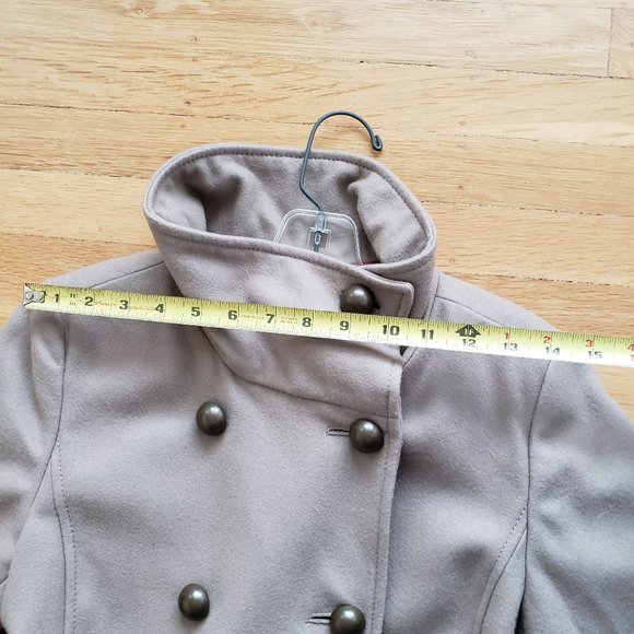 Old Navy Womens wool blend double-breasted mocha mauve gray peacoat lined size S - Picture 10 of 14